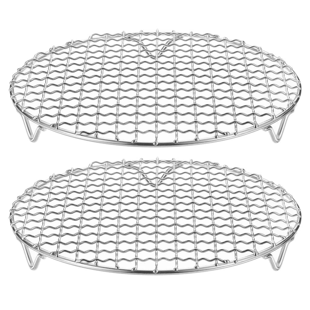 2pcs Round Cooking Rack 8.3" 201 Stainless Steel Barbecue Grill with 20mm Legs - 8.3 Inch
