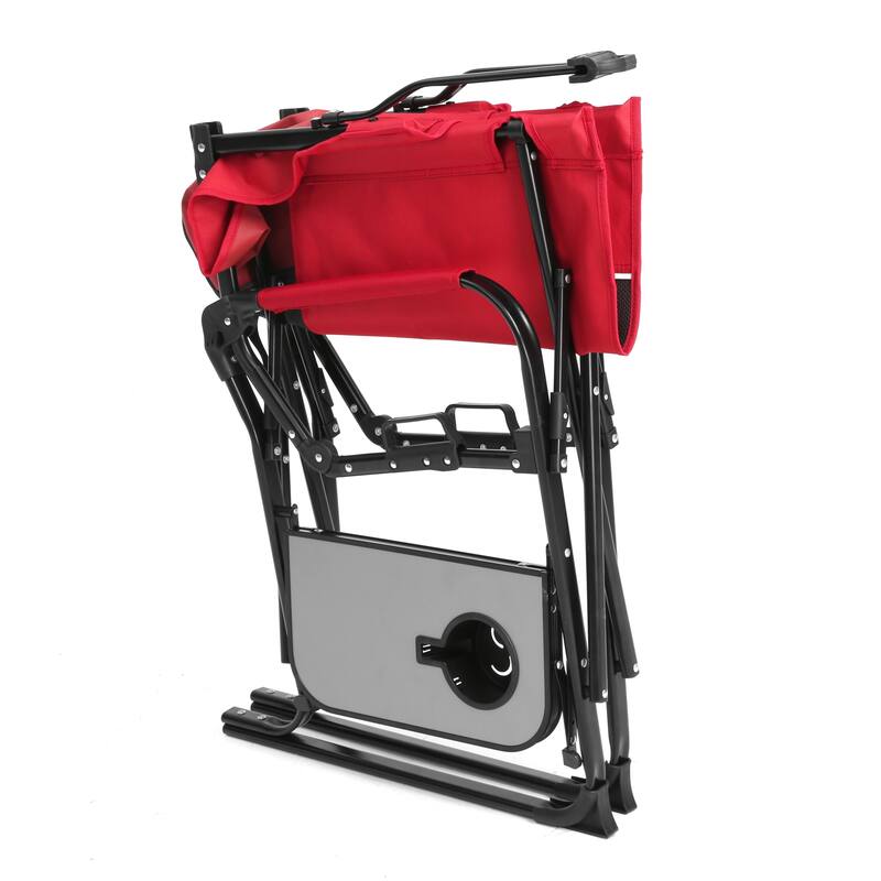 Oversized Portable Folding Camping Chair with Side Table and Pocket