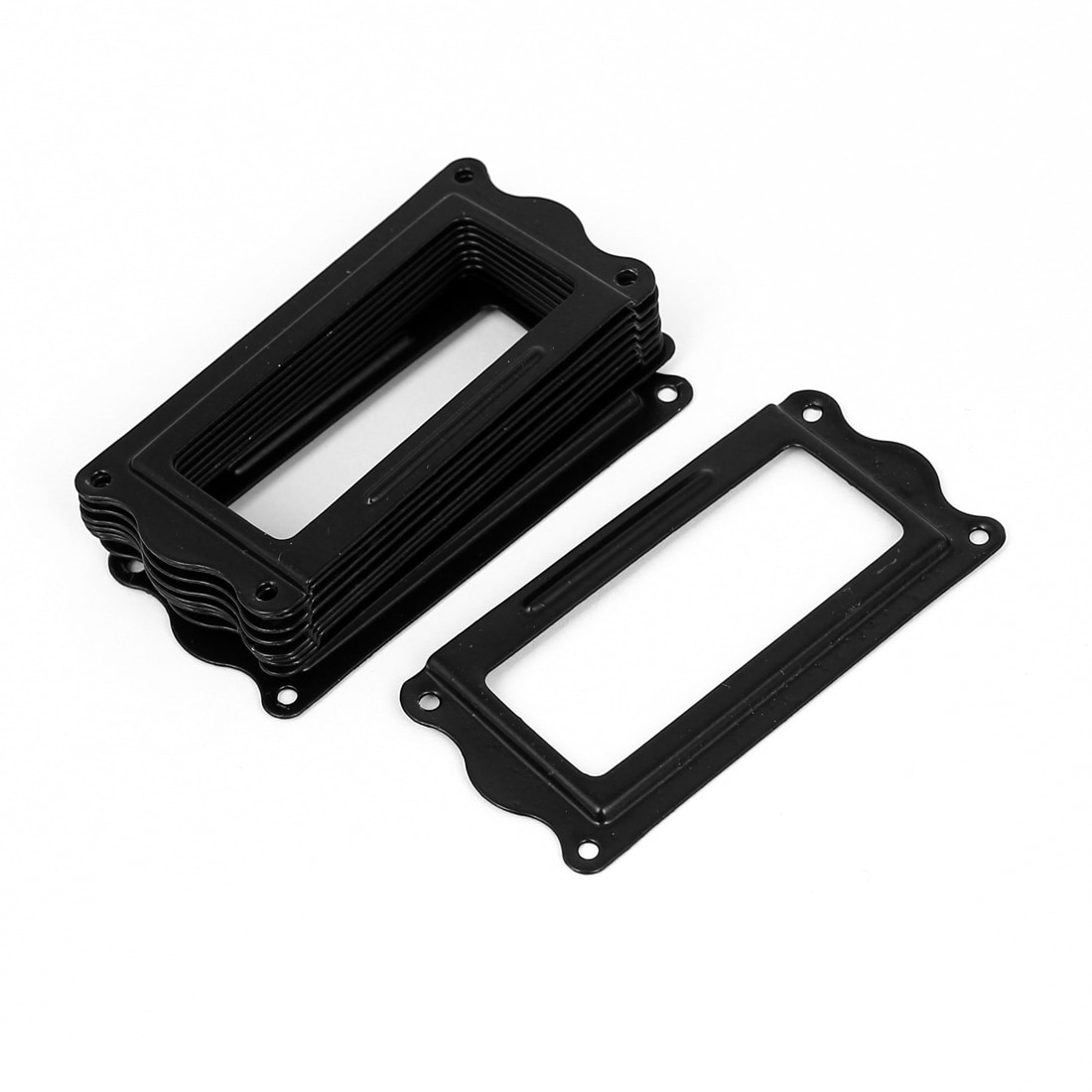 Post Office Library 64x31mm File Drawer Tag Frame Label Holder Black 10pcs