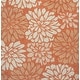 preview thumbnail 75 of 119, JONATHAN Y Marvao Modern Floral Textured Weave Indoor/Outdoor Area Rug 5' Square - Orange/Cream