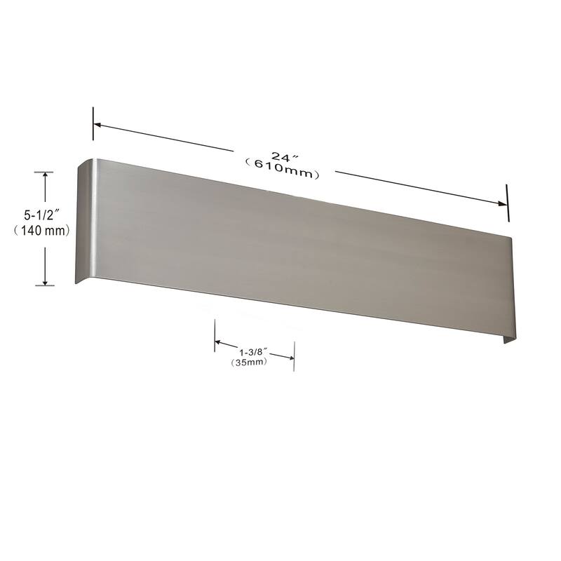 Long Steak LED Wall Sconce - Aluminum - 24"W x 5.5"H x 1.5"D