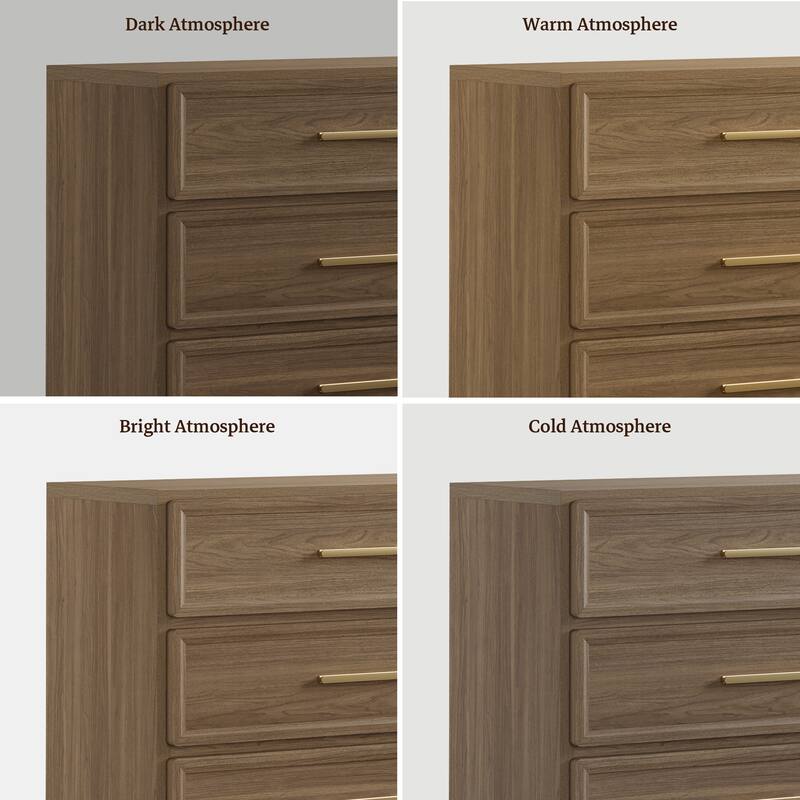 Gold-Accent 3-Drawer Nightstand: Multi-Use for Bedrooms, Guest Rooms & Dressers