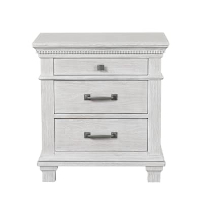 Furniture of America Eleanor Modern Rustic Weathered Grey Solid Wood 3-Drawer Nightstand