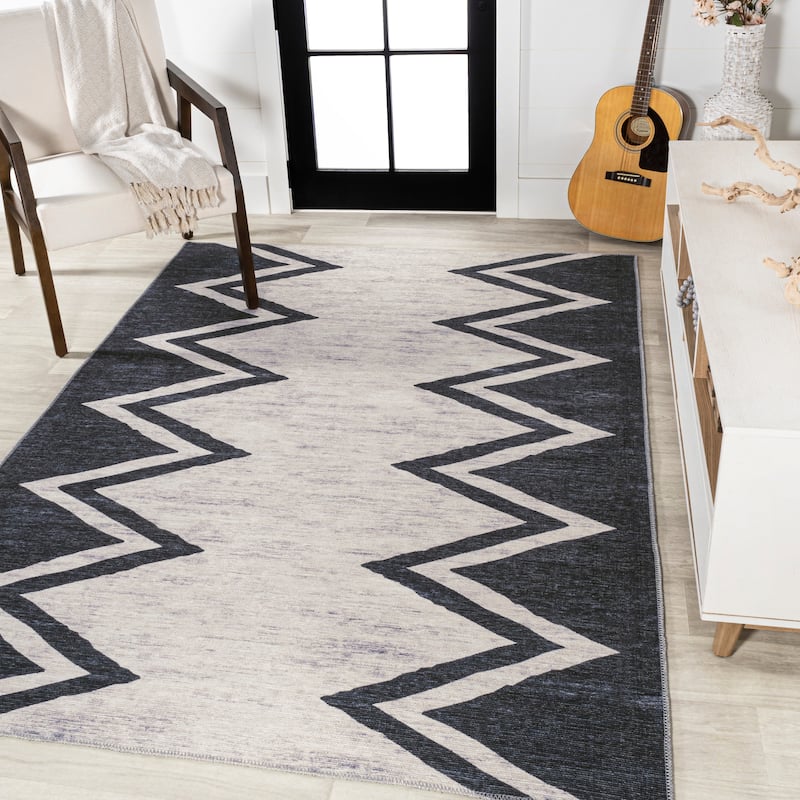 JONATHAN Y Modern Bohemian Medallion Textured Weave Machine Washable Area Rug