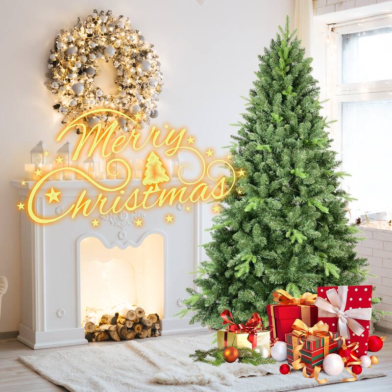 6FT Classic Christmas Tree with 1339 PE+PVC Tips - Realistic Hinged Branches, Easy Assembly, Stable Metal Stand