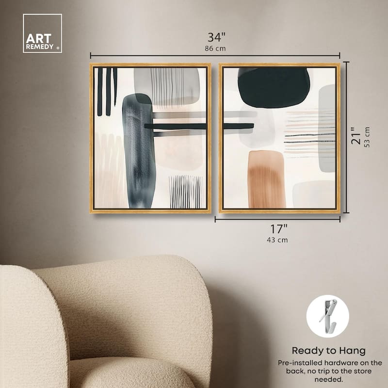 Softened Dimensions Canvas Set of 2 by Art Remedy