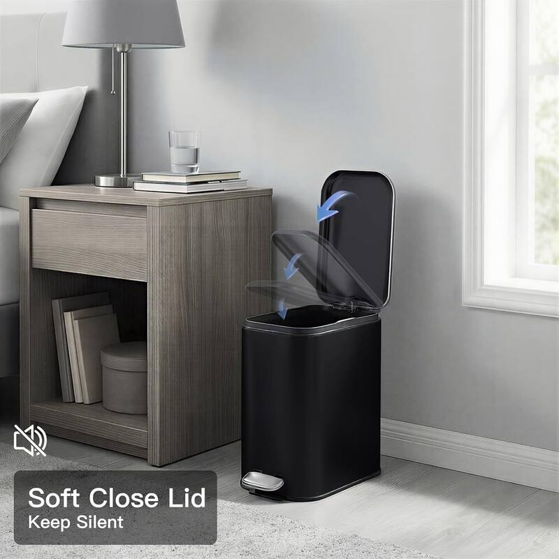 1.3 Gallons Trash Can, Step Garbage Can for Bathroom, Bedroom, Office, Kitchen