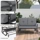 preview thumbnail 37 of 38, Nista 2 Person Outdoor Patio Glider Garden Bench Rocker Chair by Havenside Home