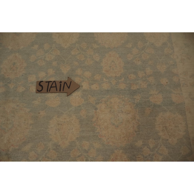 Hand Knotted Oriental 100% Wool Carpet Transitional All-Over Green Oushak Area Rug - 8' 0'' X 8' 2''