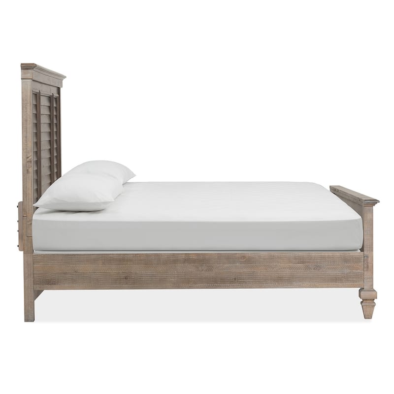 Magnussen Home Lancaster Dovetail Grey Shutter Panel Bed