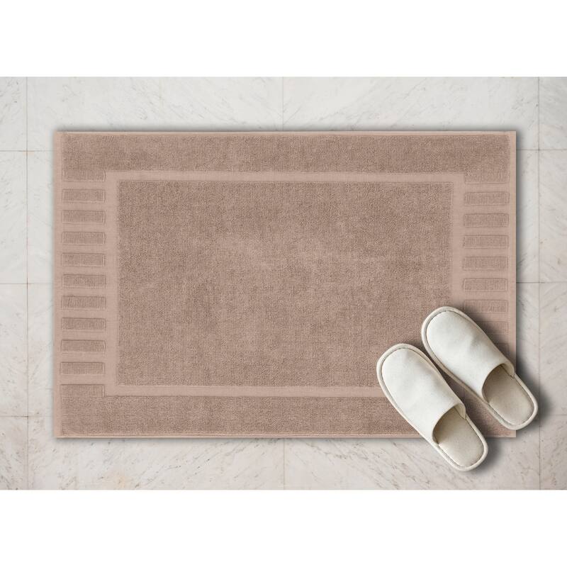 White Classic Luxury Cotton Bath Mat 22x34 Set of 2