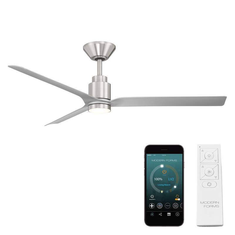 Smooth Indoor or Outdoor 3-Blade 52in Smart Ceiling Fan