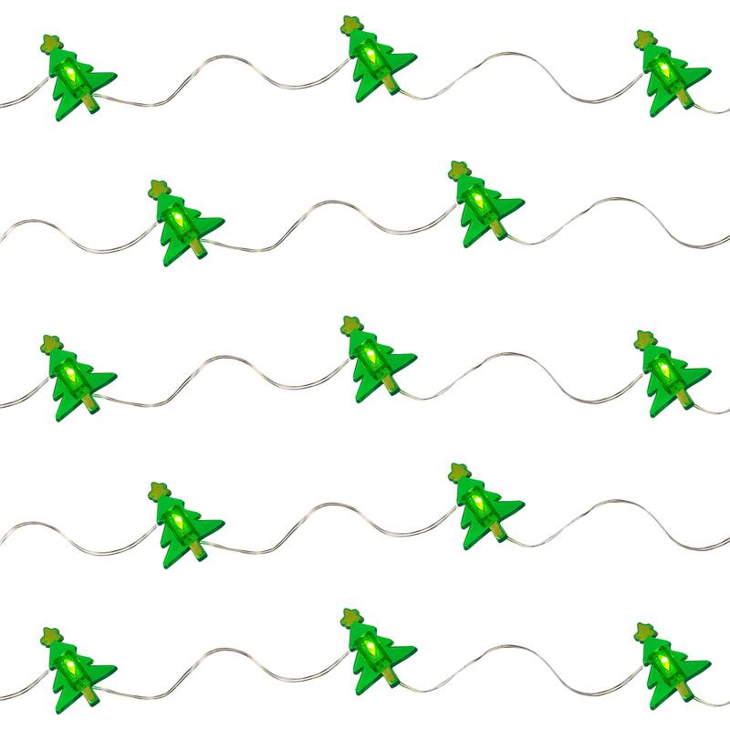 20-Count Warm White LED Christmas Tree Fairy Lights - 6ft Silver Copper Wire - 6'