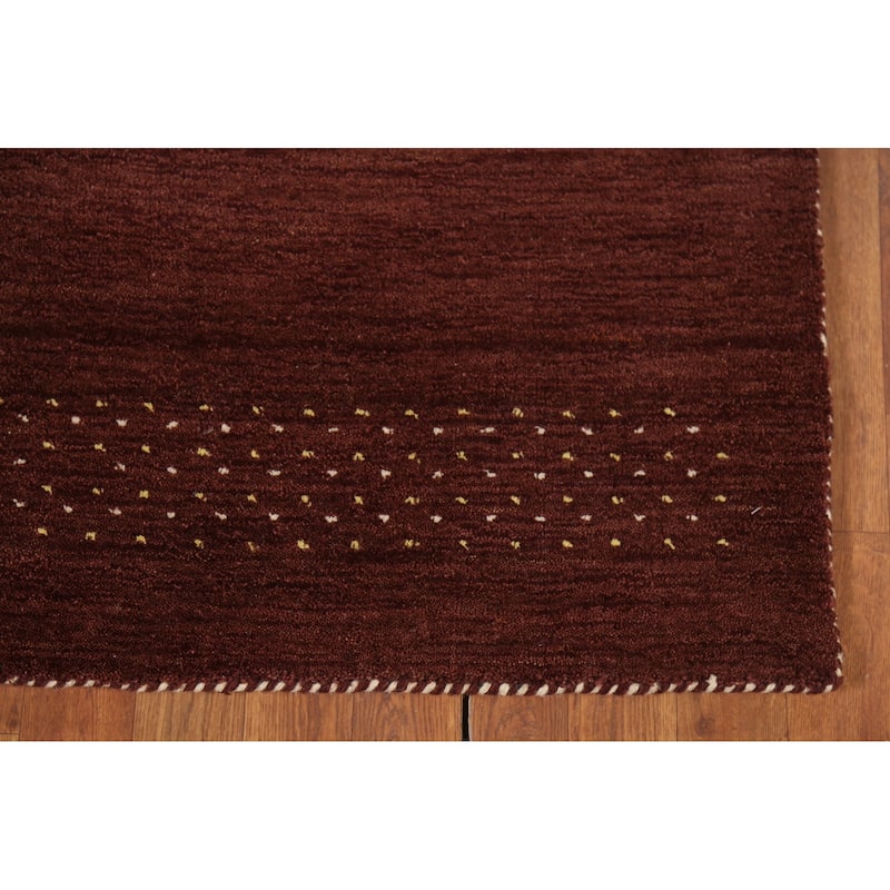 Gabbeh Oriental Runner Rug Hand-Knotted Wool Carpet - 2'9"x 9'9"