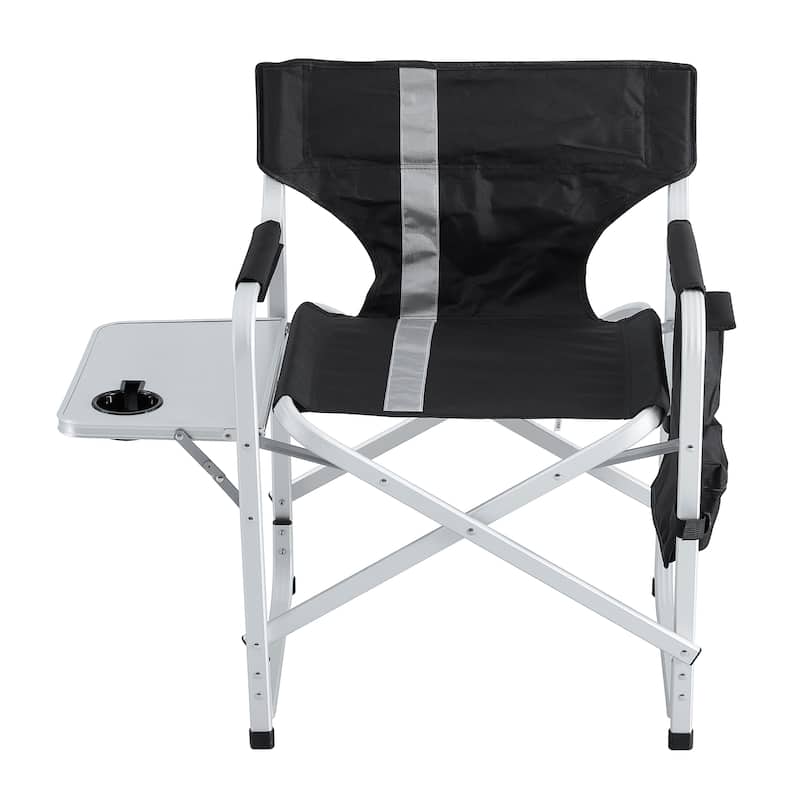 Padded Folding Outdoor Chairs with Side Table (Set of 2)