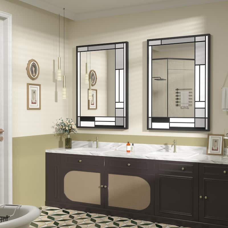 Window Pane Wall Decor Bathroom Vanity Mirror Mounted