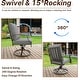 preview thumbnail 7 of 14, Kullavik 10 Pieces Outdoor Dining Set with 2 Swivel Chairs, 6 Single Chairs, X-Leg Table and Double-Sided Umbrella