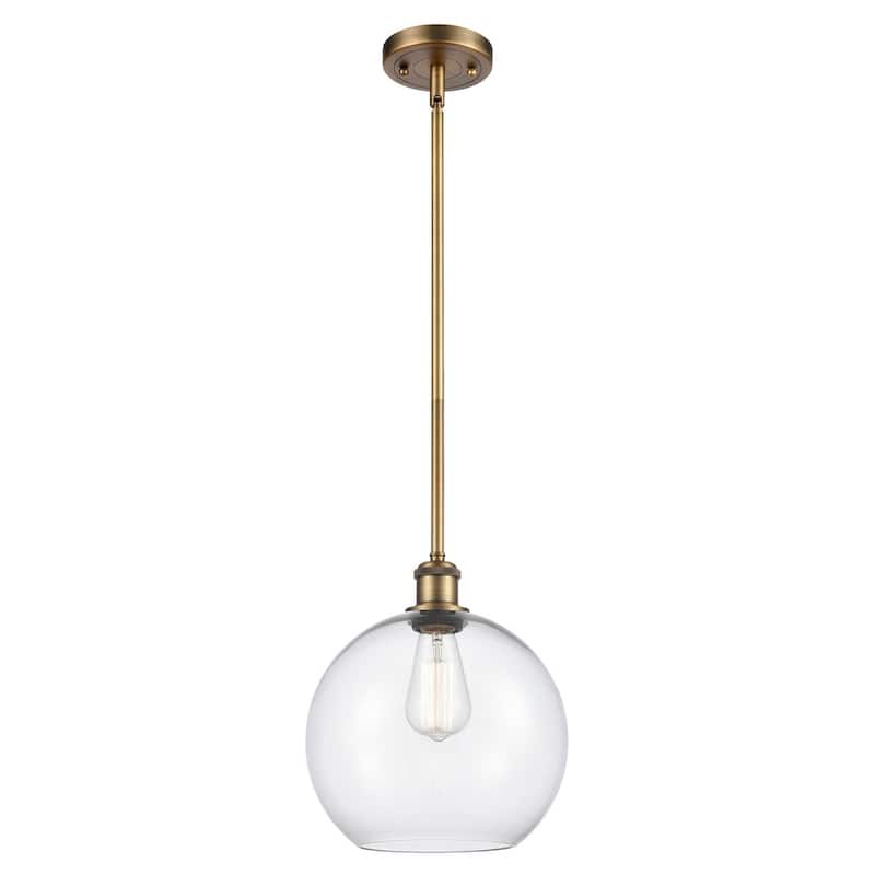 Innovations Lighting Large Athens 10" Wide Mini Pendant - Brushed Brass / Clear