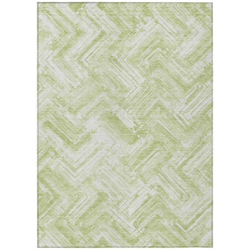 Machine Washable Indoor/ Outdoor Chantille Modern Chevron Rug