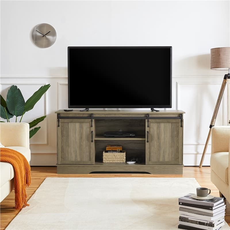 Yaheetech Industrial Classic Farmhouse TV Stand for TVs up to 65"