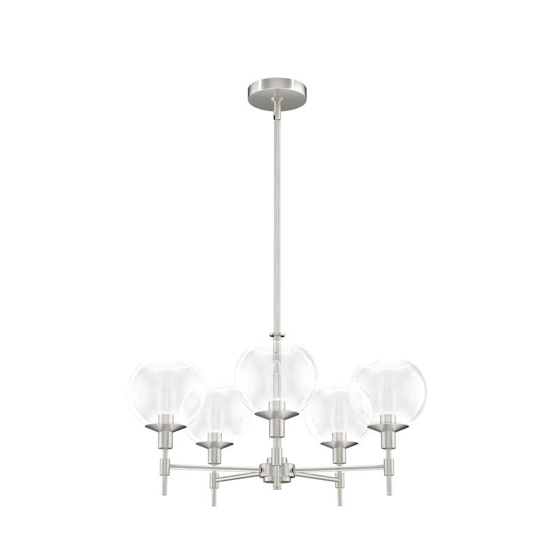 Hunter Xidane Metal and Glass Orb Chandelier - Entry, Kitchen or Dining Room Table, Bedroom - Mid-Century Modern, Transitional