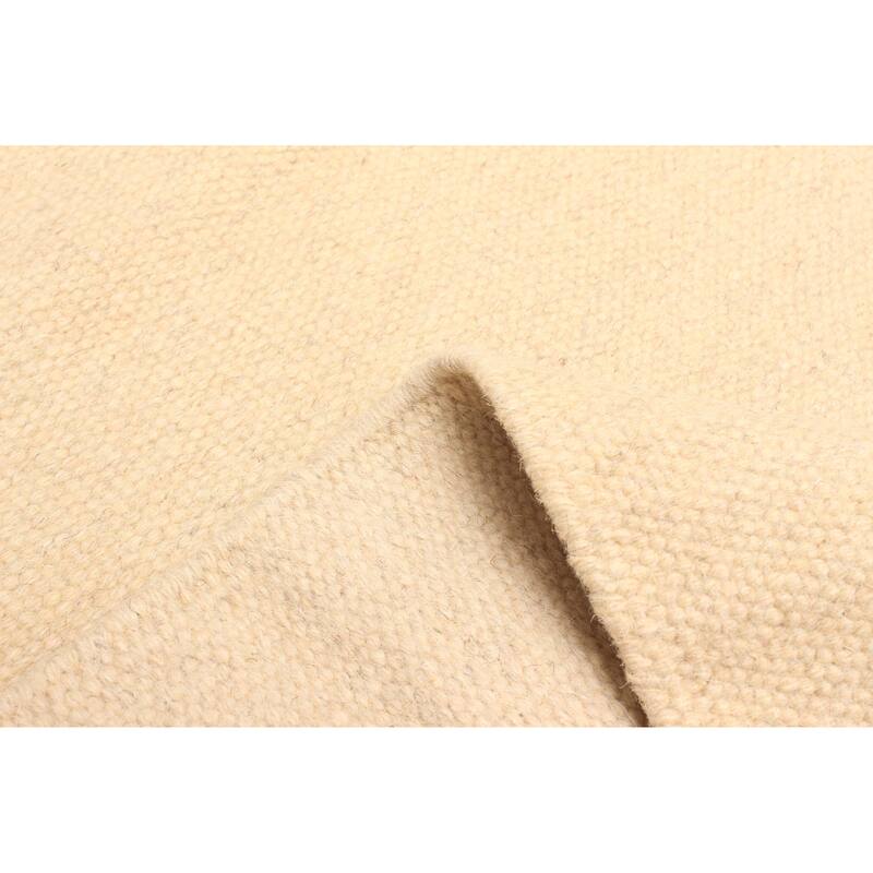 ECARPETGALLERY Flat-Weave Marrakech Cream Wool Kilim - 3'3 x 5'2