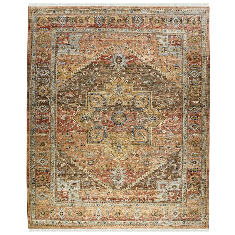 Milano Alen Traditional Medallion Hand-Knotted Area Rug