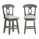 preview thumbnail 27 of 30, Ronda Napoleon Back Wood Swivel Chair Antique Sage Green - Counter Height