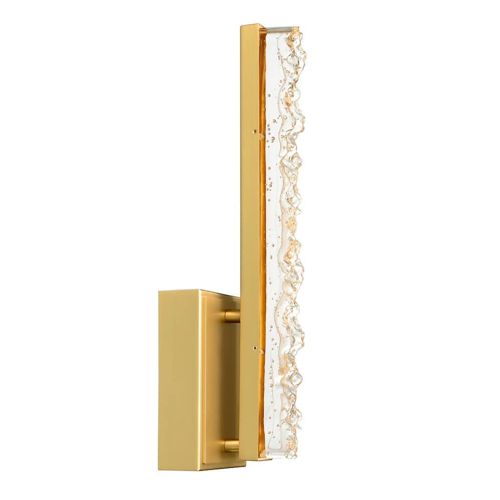 Stagger Integrated LED 5in Brass Wall Light with Handcrafted Glass