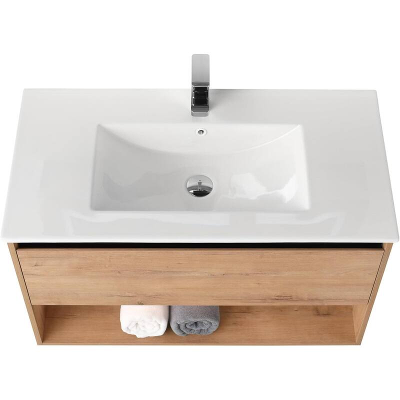 Blossom Bergen Wall Mounted Floating Bathroom Vanity with Sink