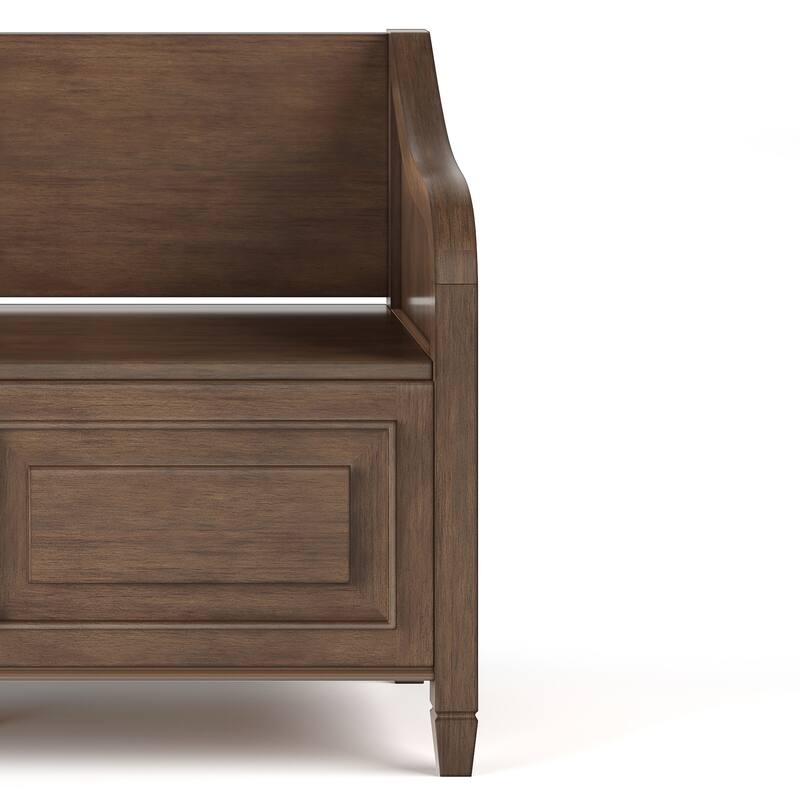 WYNDENHALL Hampshire SOLID WOOD 42 inch Wide Traditional Entryway Storage Bench - 42 W x 18 D x 29.5 H