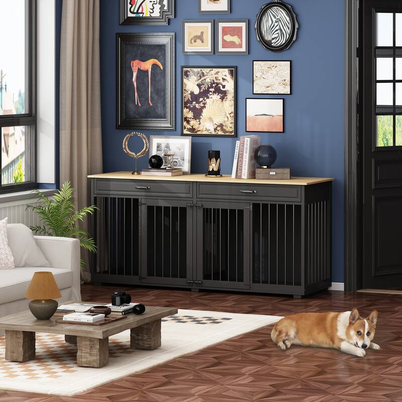 Home & Pet Organizer Elegant Sideboard with Pet Nook & Storage Drawers