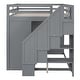 preview thumbnail 17 of 38, Full Size Wood Loft Bed With Wardrobes, Cabinets and Drawers, Gray