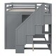 preview thumbnail 24 of 29, Full Size Wood Loft Bed with Built-in Wardrobes, Cabinets and Drawers