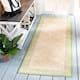 SAFAVIEH Courtyard Laurene Waterproof Patio Backyard Rug - 2'3" x 6'7" Runner - Natural/Olive