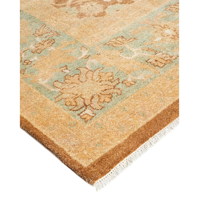 Overton Hand Knotted Wool Vintage Inspired Modern Contemporary Eclectic Brown Area Rug - 9' 0" x 11' 10"