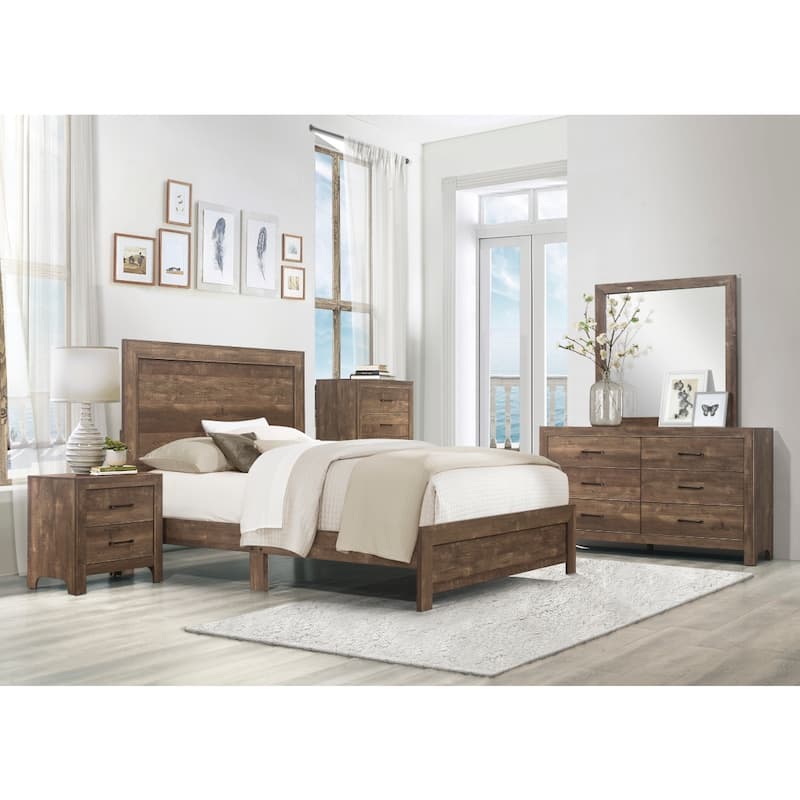 Tabina Rustic Brown Panel Bed