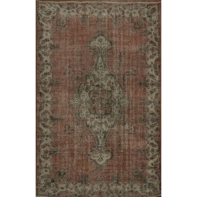 Hand Knotted Oriental 100% Wool Carpet Transitional Floral Red Anatolian Area Rug - 9' 5'' X 6' 0''
