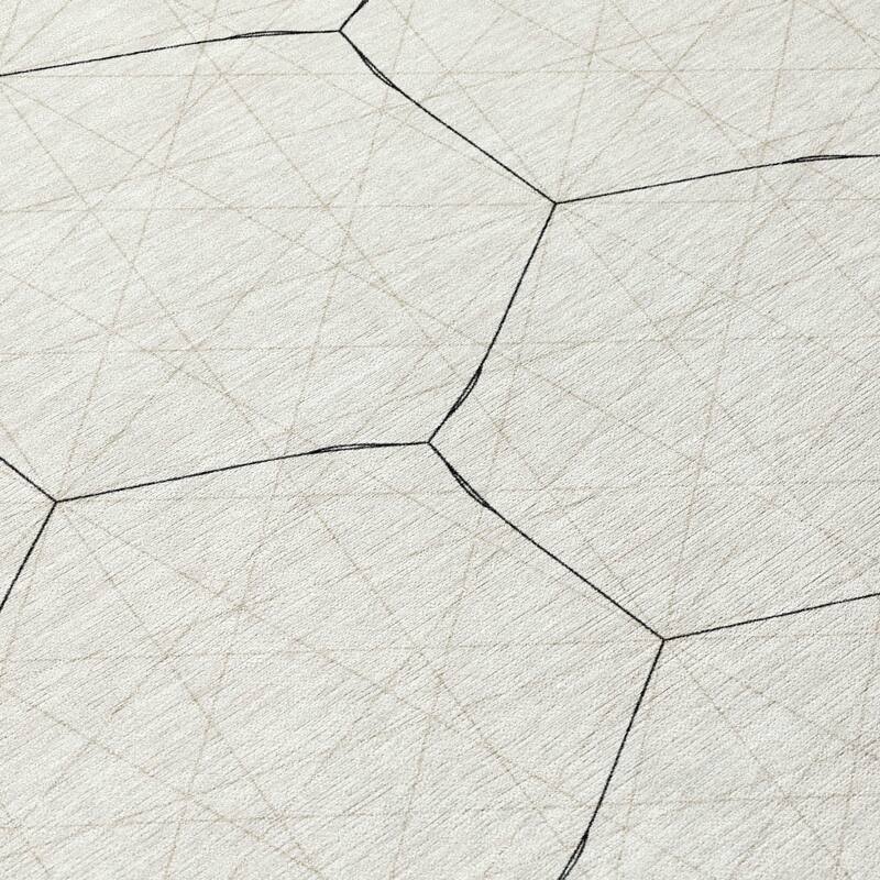 Machine Washable Indoor/ Outdoor Mosaic Geo Chantille Rug