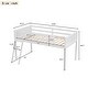preview thumbnail 14 of 35, Wood Loft Bed with Ladder, Ladder Can Be Placed on The Left or Right