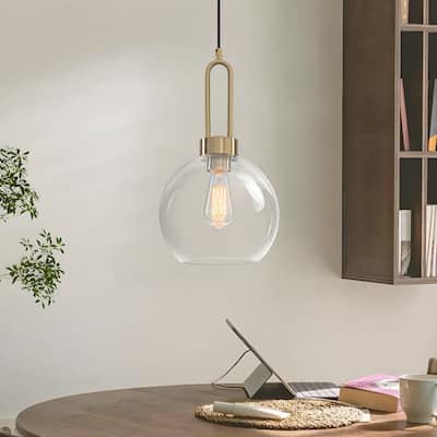 Starsky 1-Light Single Globe Clear Glass Pendant