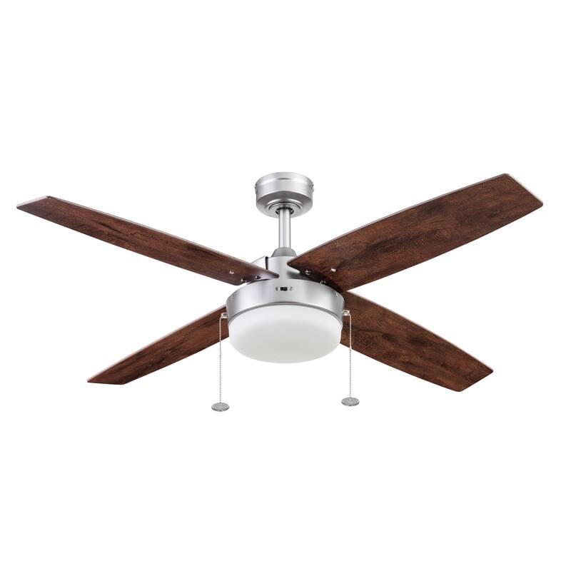 52" Prominence Home Memphis Pewter Contemporary Indoor LED Ceiling Fan with Light, Pull Chain