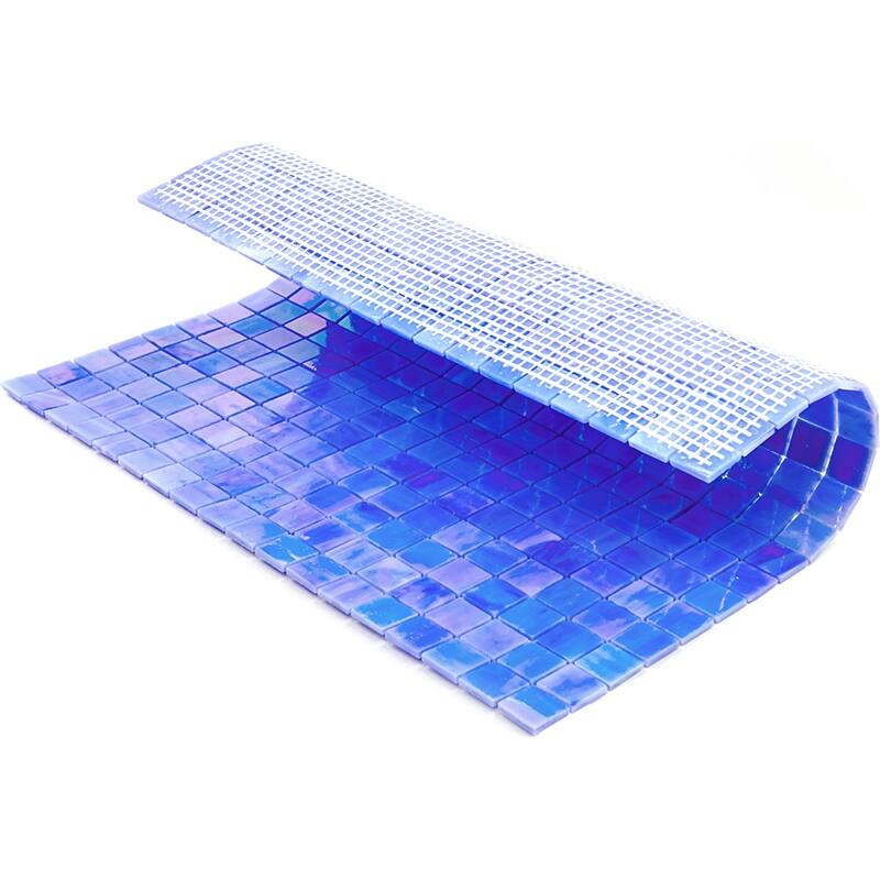 Apollo tile 12" x 12" Skosh Glossy Rainbow Blue Glass Tile (18.69 sq ft/case) - 20 Pack