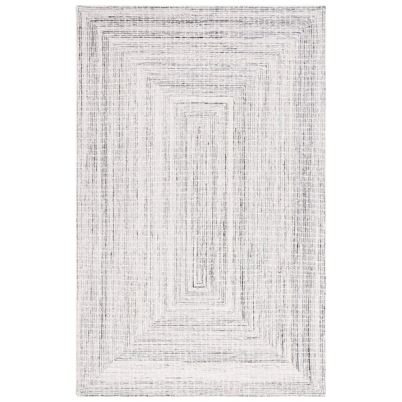 SAFAVIEH Handmade Abstract Maggy Modern Wool Rug - 6' Square - Black/Ivory