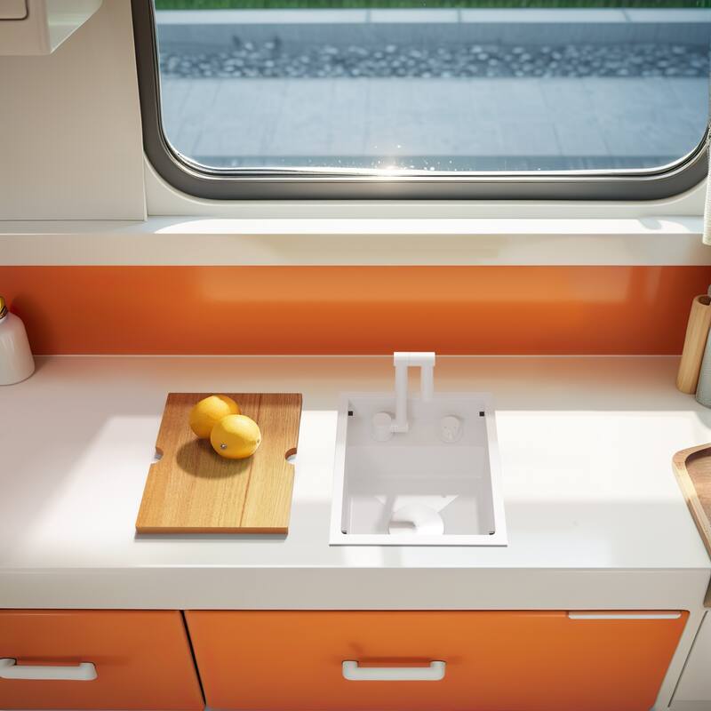 RV Sink with faucet and foldable tap