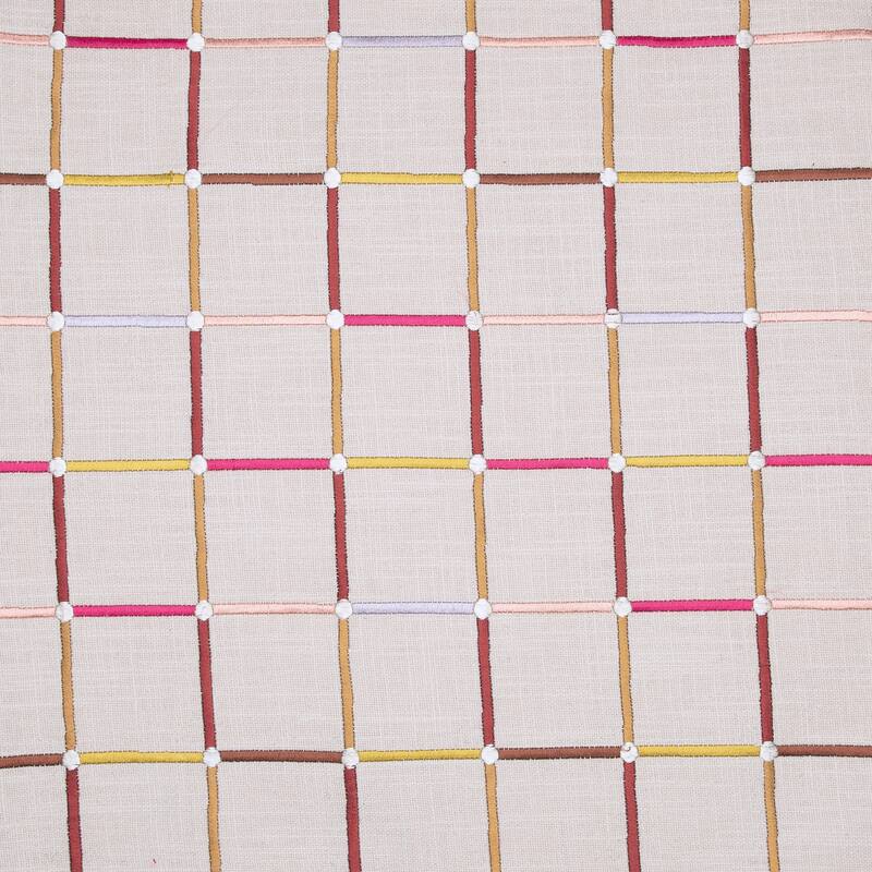 Handwoven Checkered Grid Throw Pillow - 20" - White