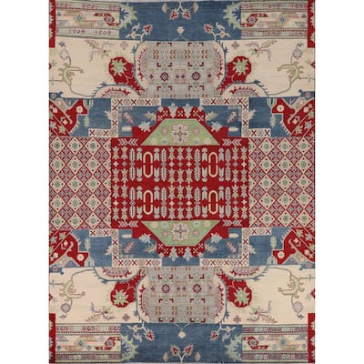 Traditional Kazak Oriental Area Rug Hand-Knotted Wool Carpet - 8'3" x 9'11"