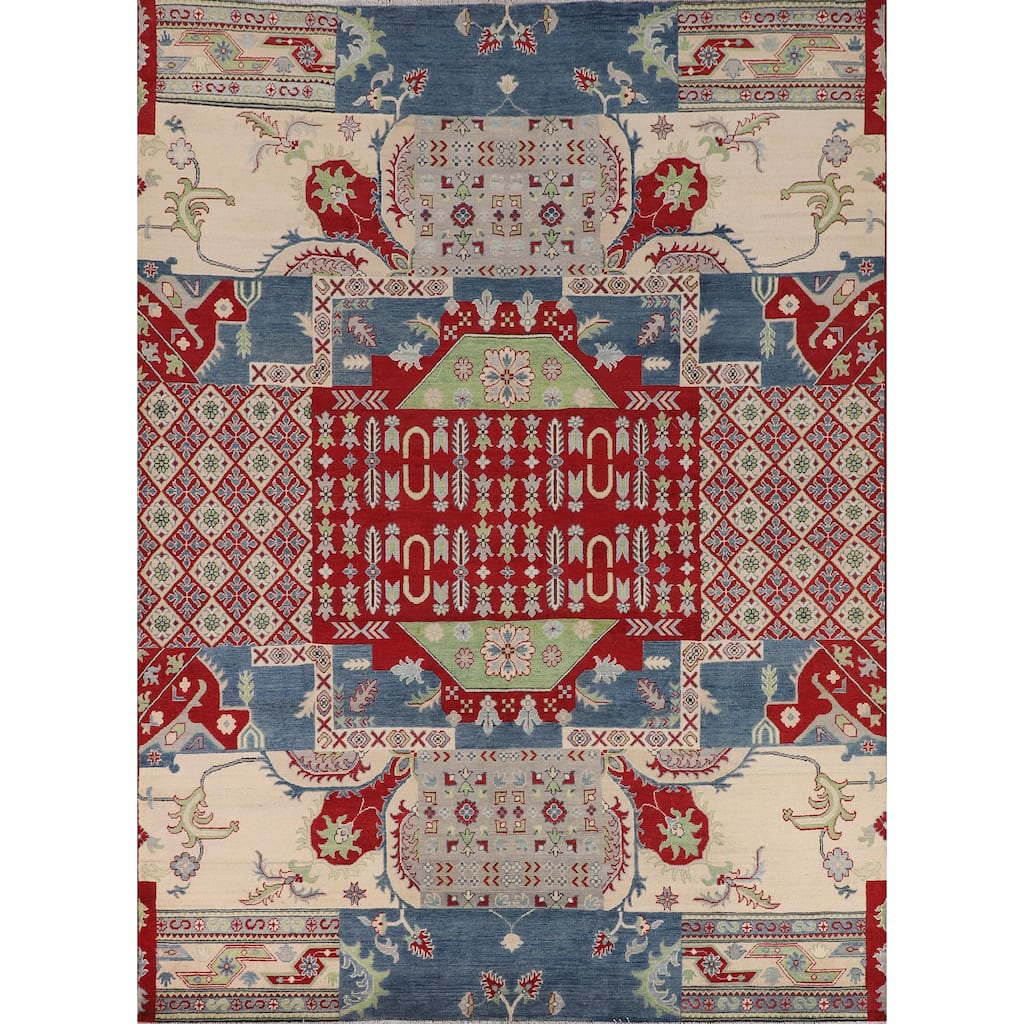 Traditional Kazak Oriental Area Rug Hand-Knotted Wool Carpet - 8'3" x 9'11"