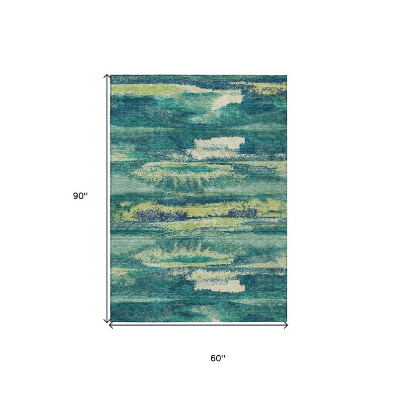 HomeRoots Abstract Transitional Rectangle Outdoor Rug
