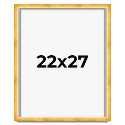 22x27 Shadow Box Frame Gold | 1.625 Inches Deep Real Wood Traditional